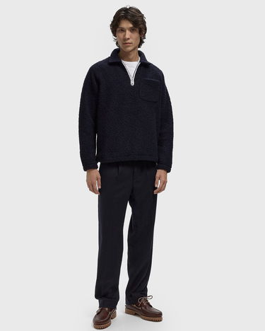 Пуловер Edmmond Studios Unconventional Textured Half-Zip Polo with Chest Pocket Тъмно синьо | 325-40-25590, 2