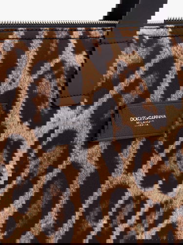 Голяма пазарска чанта Dolce & Gabbana Dolce & Gabbana Leopard Print Tote Bag Кафяво | BM2375A6F30HY13M, 4