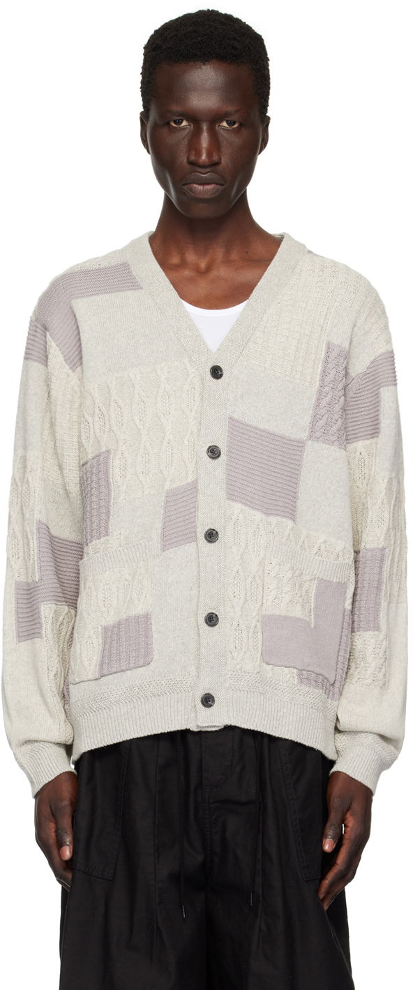Пуловер BEAMS BEAMS PLUS Patchwork Cardigan Сиво | 3815-0173-156, 0