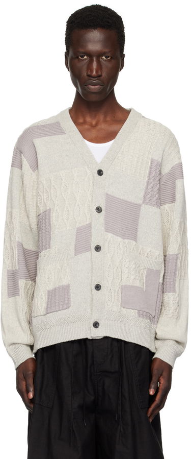 Пуловер BEAMS BEAMS PLUS Patchwork Cardigan Сиво | 3815-0173-156, 0
