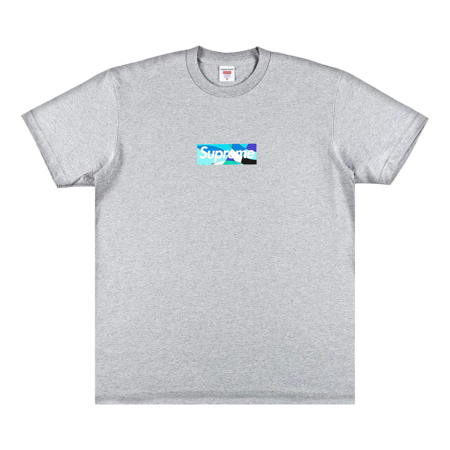 Тениска Supreme Emilio Pucci x Box Logo Tee 'Heather Grey/Blue' Сиво | SS21T4 HEATHER GREY BLUE, 1