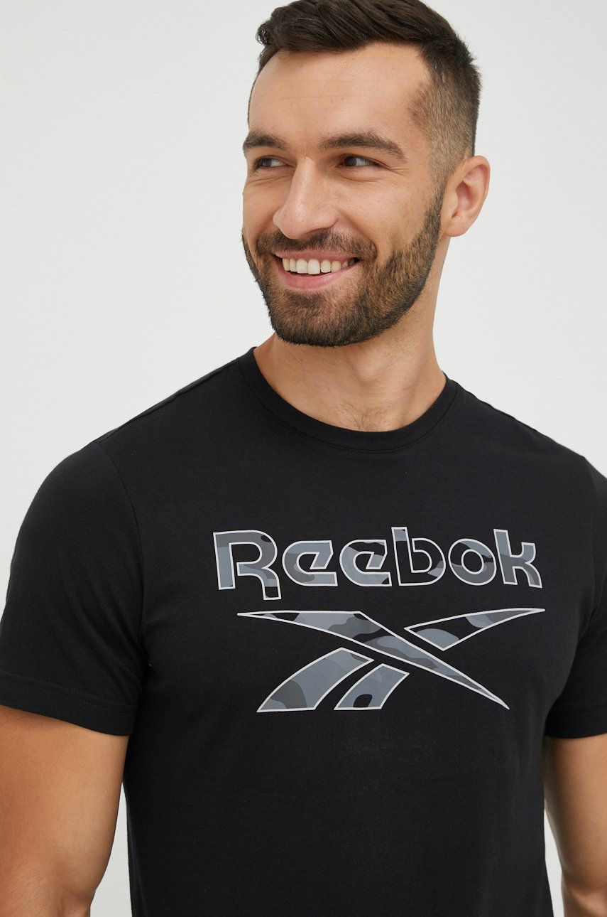 Тениска Reebok Reebok Printed T-Shirt Черно | HE8176, 0