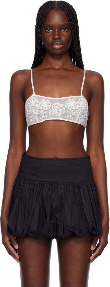 Сутиен Bode Bode Middlemist Embroidered Bra Бяло | WRS25UP005, 0