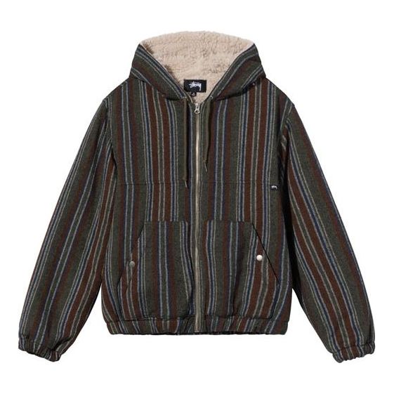 Суитчър Stüssy Wool Stripe Work Jacket Зелено | 1156061, 0
