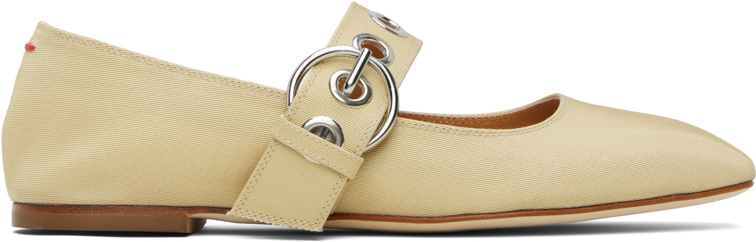 Грижа за обувките Aeyde Aeyde Uma Eyelet Mary-Jane Ballerina Flats Бежово | A11-FL-RKLS08FL159-SS25-957-069, 0