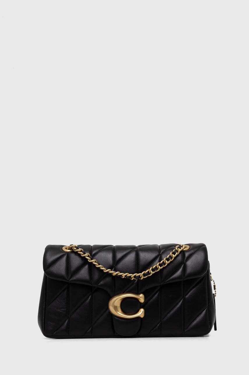 Чанта през рамо Coach Tabby Leather Shoulder Bag Черно | CP150, 0