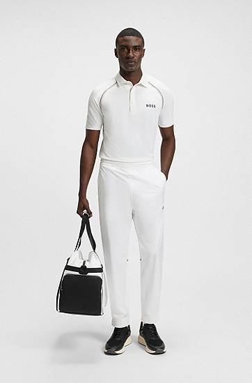 Поло тениска BOSS Slim-Fit Polo Shirt with Odour Control Бяло | 50543333, 1