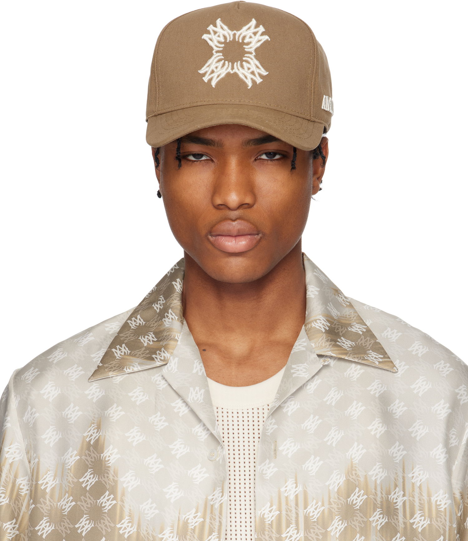 Шапка с козирка AMIRI AMIRI 'MA' Quad Canvas Baseball Cap Кафяво | AMHACP1050, 0
