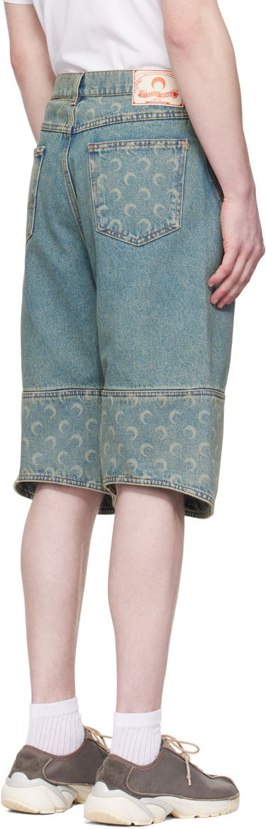 Къси панталони Marine Serre Marine Serre Moon Laser Denim Shorts Синьо | USH004A CDEN0003, 2