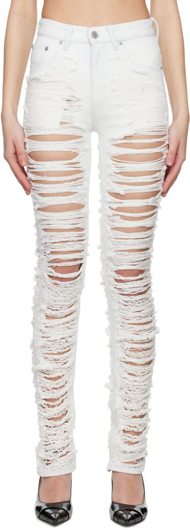 Дънки Maison Margiela MM6 Maison Margiela 5-Pocket Shredded Jeans Бяло | S62LB0185 M30018, 0