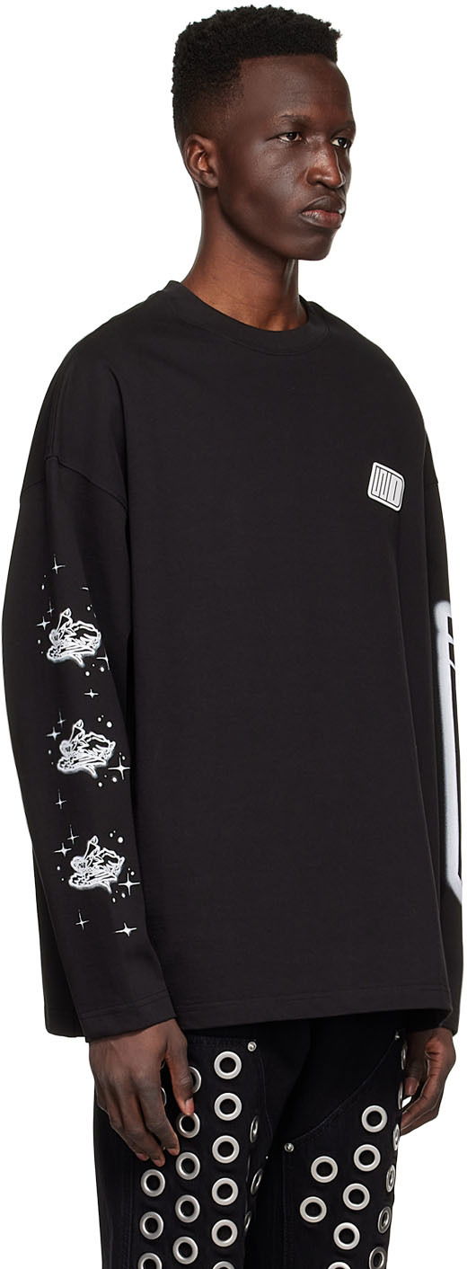 Пуловер We11done We11done Cotton Graphic Long Sleeve T-Shirt Черно | WD-TT1-22-646-U-BK, 1