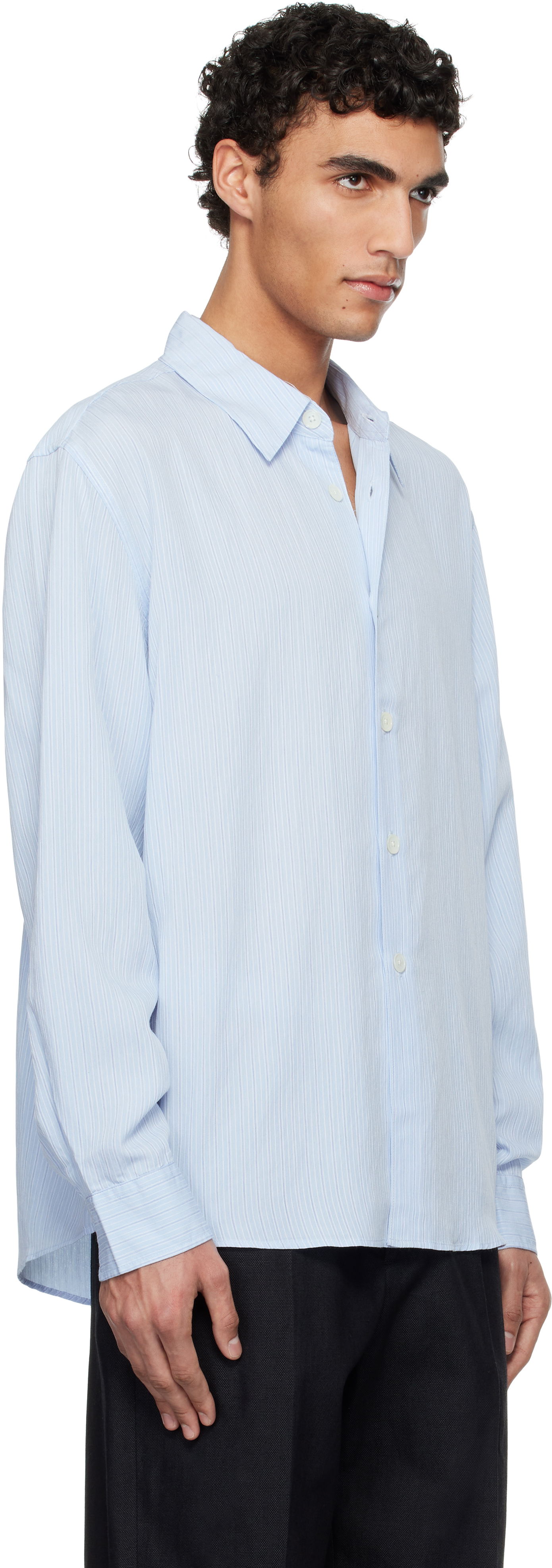 Риза OUR LEGACY OUR LEGACY Beyond Striped Relaxed-Fit Shirt Синьо | M2252BS, 1