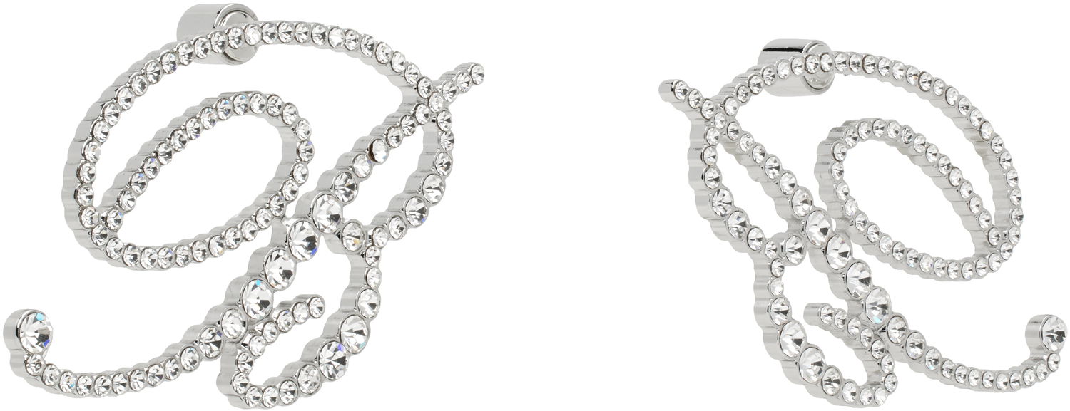 Значка Blumarine Blumarine 'B' Crystal Earrings Металик | P522W315A, 1