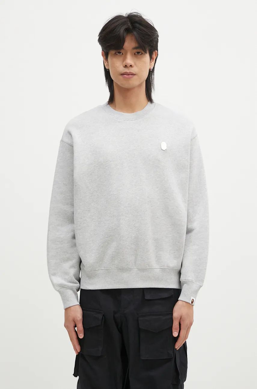 Суитчър BAPE Relaxed Fit Crewneck Sweatshirt Сиво | 1K80113308, 0