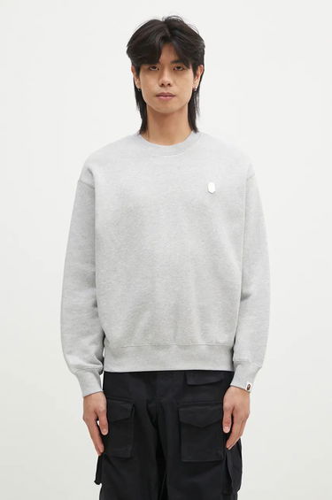 Суитчър BAPE Relaxed Fit Crewneck Sweatshirt Сиво | 1K80113308, 0