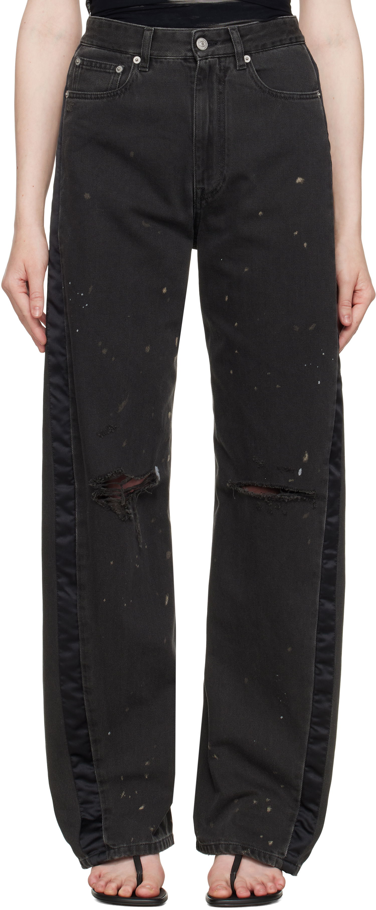 Дънки Maison Margiela MM6 Maison Margiela 5 Pockets Distressed Jeans Черно | S62LB0190 M30011, 0