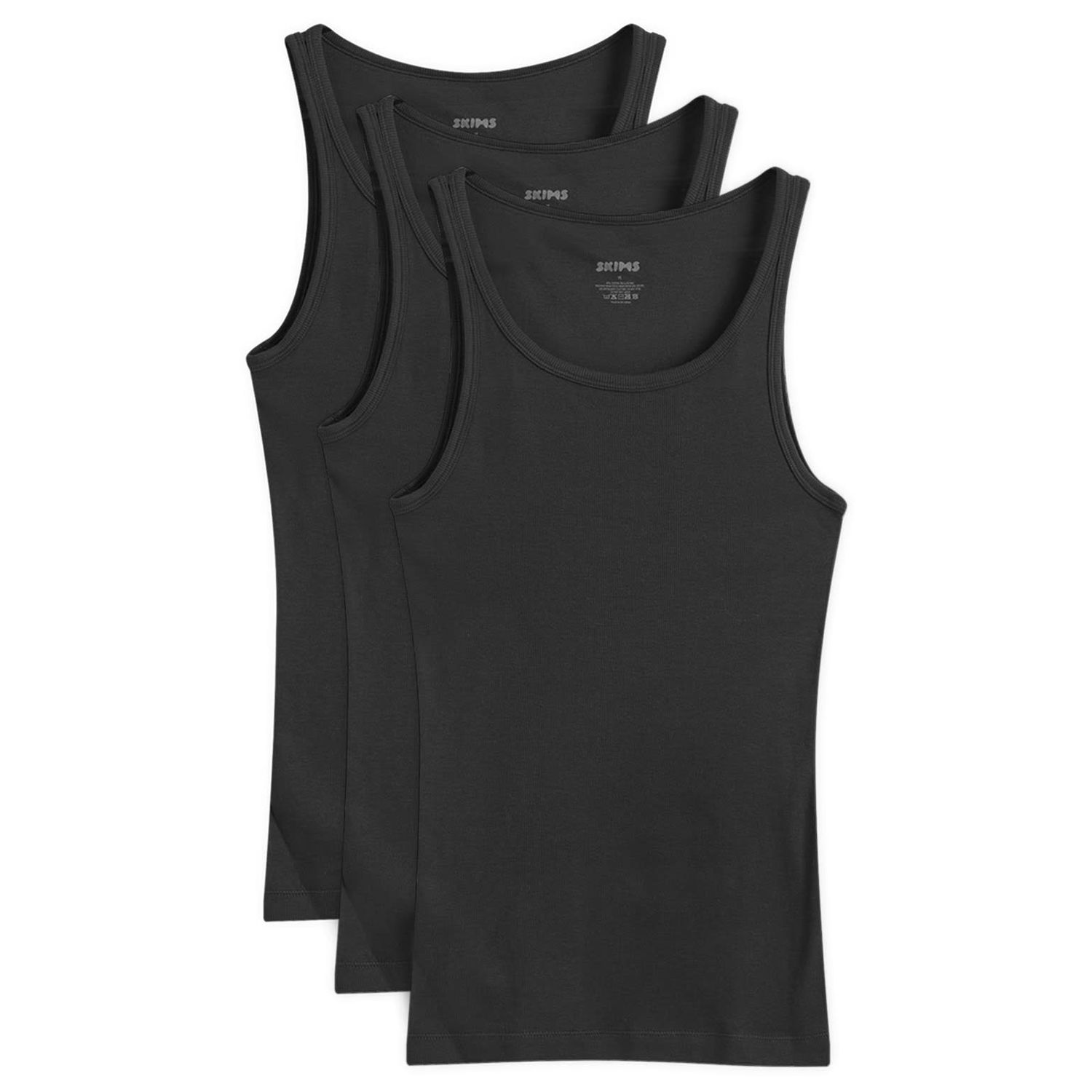 Потник SKIMS Ribbed Cotton Tank Top - 3-Pack Черно | TP-TNK-5788M-ON, 1