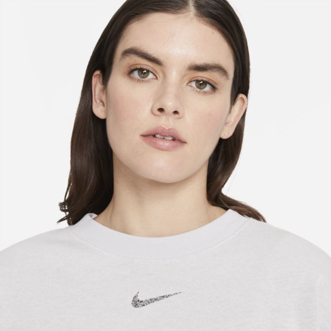 Суитчър Nike Sportswear Collection Essentials Oversized Fleece Crew Бяло | DJ6937-094, 1