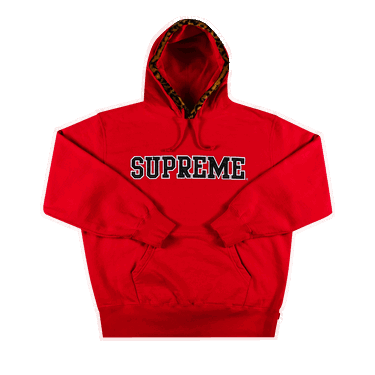 Суитчър Supreme Leopard Trim Hooded Sweatshirt Червено | FW21SW92 RED, 0
