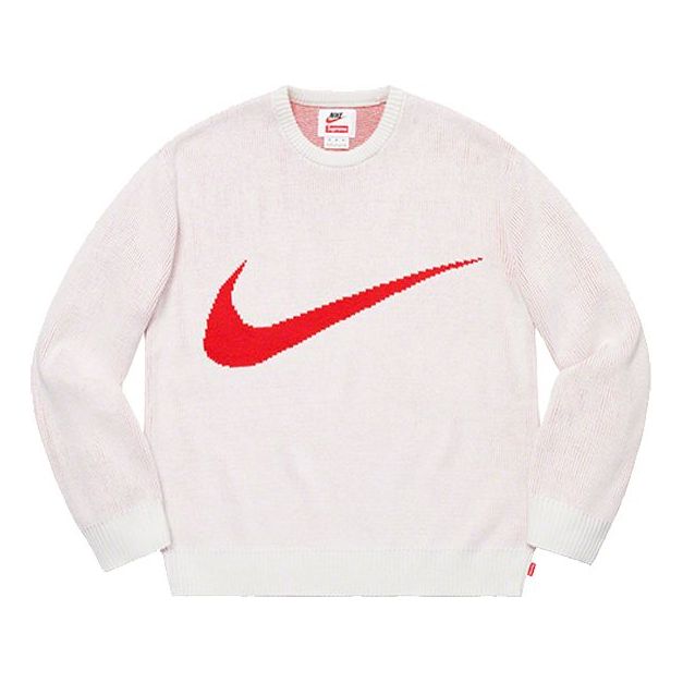 Пуловер Supreme Swoosh Sweater by Supreme x Nike Бяло | SUP-SS19-10134
