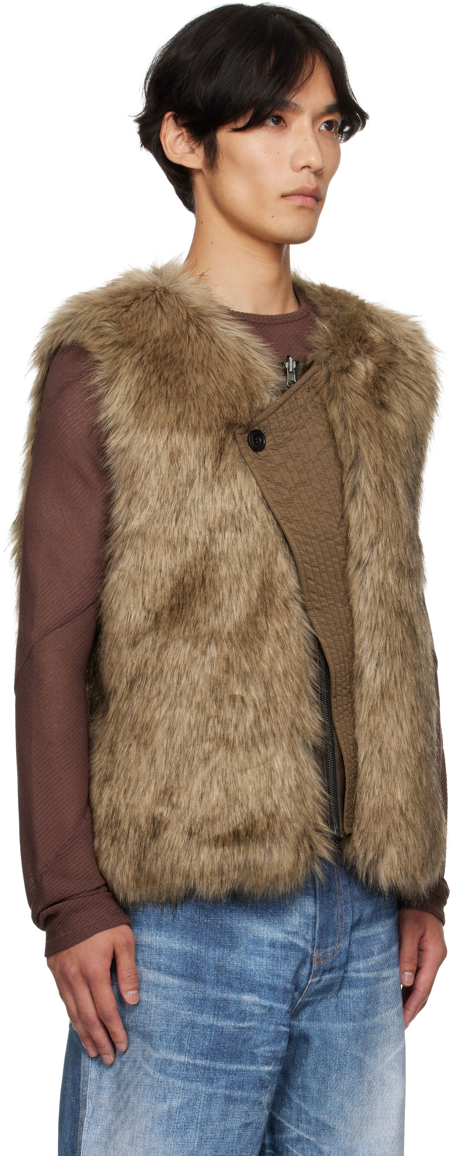 Жилетка Andersson Bell Andersson Bell Reversible Faux-Leather & Faux-Fur Vest Кафяво | awa722u, 1