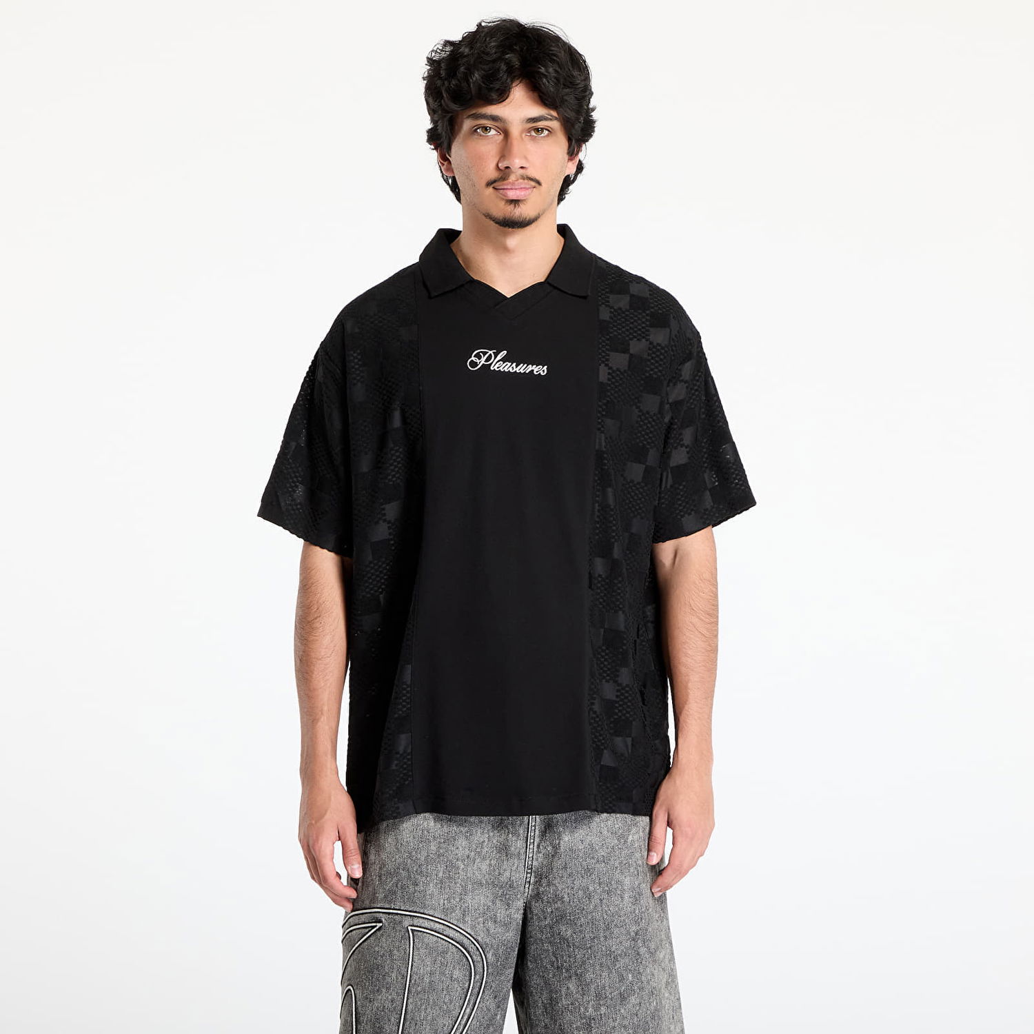 Поло тениска Pleasures PLEASURES Planets Polo Черно | P25SU014 BLACK, 0