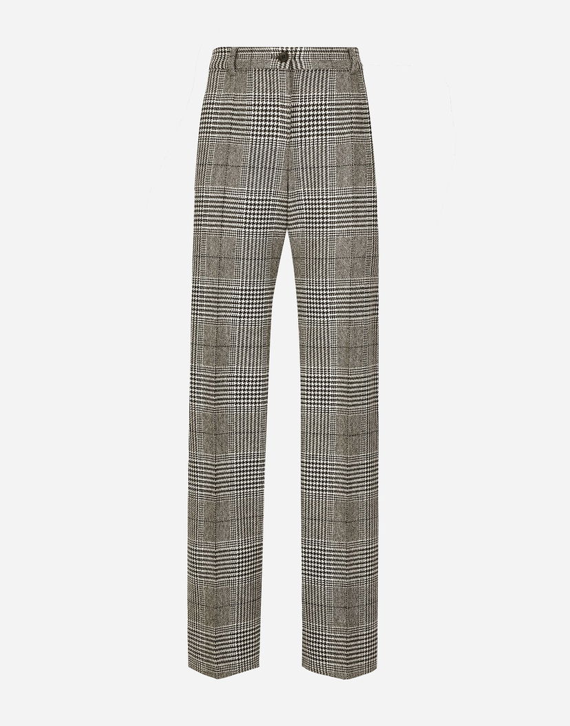 Панталони Dolce & Gabbana Flared Glen Plaid Pants Зелено | FTC31TFQ2MVS8100