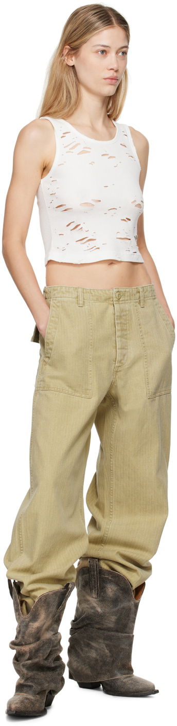 Панталони R13 R13 Wide Leg Trousers Бежово | R13WR077-R381B, 3