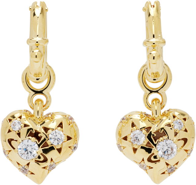 Vivienne Westwood Lee Studded Heart Hoop Earrings