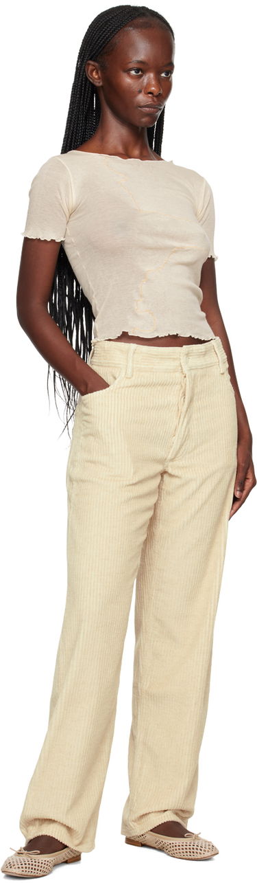 Панталони Baserange Wide Leg Corduroy Trousers Бежово | TRIN-CO-AU23, 3