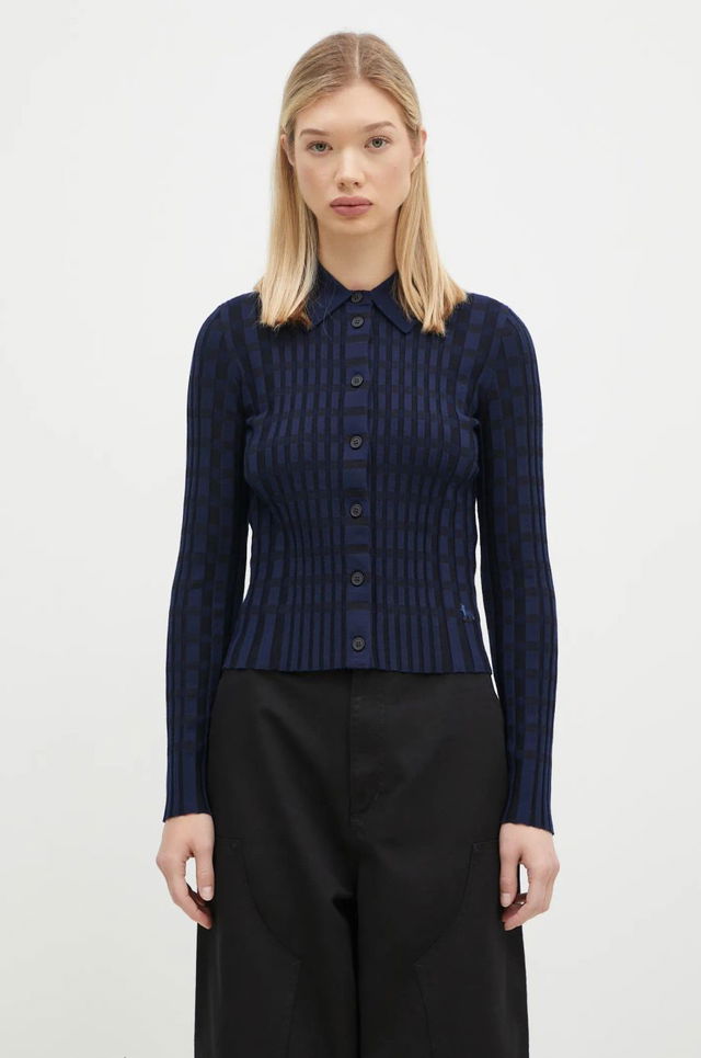 Checked Wool Cardigan