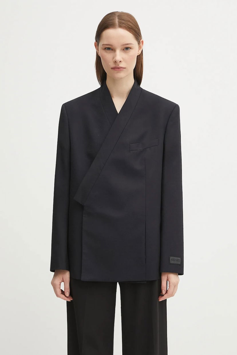 Яке KENZO Kenzo Weave Kimono Blazer Oversize Черно | FF62VE2659ID