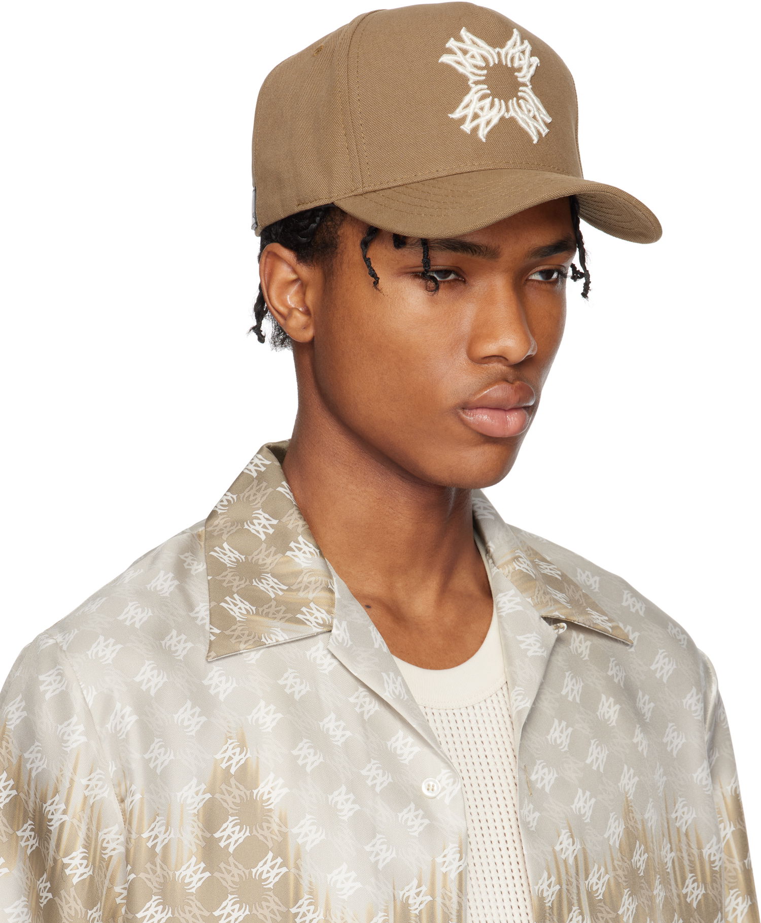 Шапка с козирка AMIRI AMIRI 'MA' Quad Canvas Baseball Cap Кафяво | AMHACP1050, 1