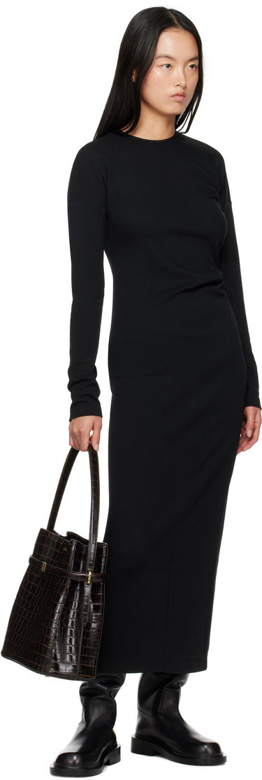 Pокля TOTEME TOTEME Women's Twisted Jersey Midi Dress Черно | 244-WRD824-FB0294, 3