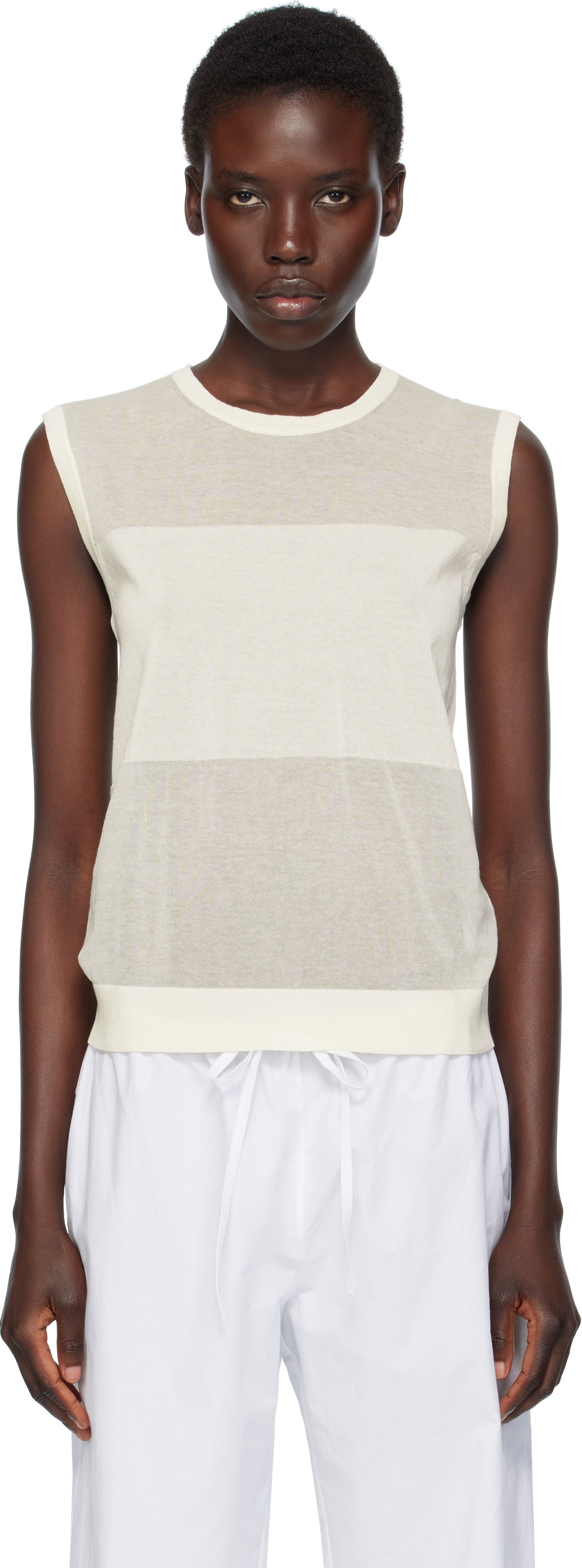Потник Loulou de Saison Loulou de Saison Anita Sleeveless Striped Top Бяло | ANITA, 0