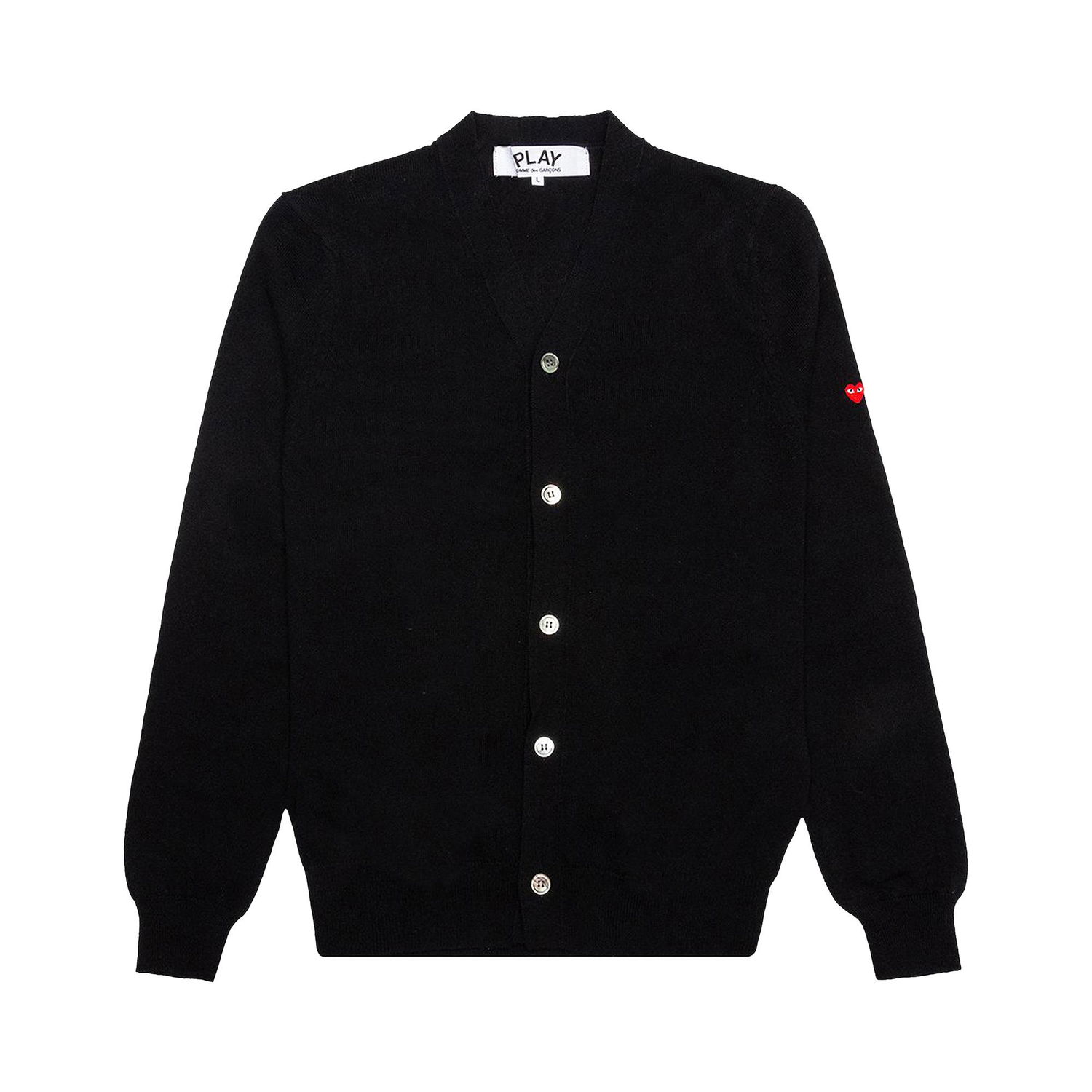 Пуловер Comme des Garçons PLAY Small Heart Cardigan Черно | AZ N042 051 1, 1
