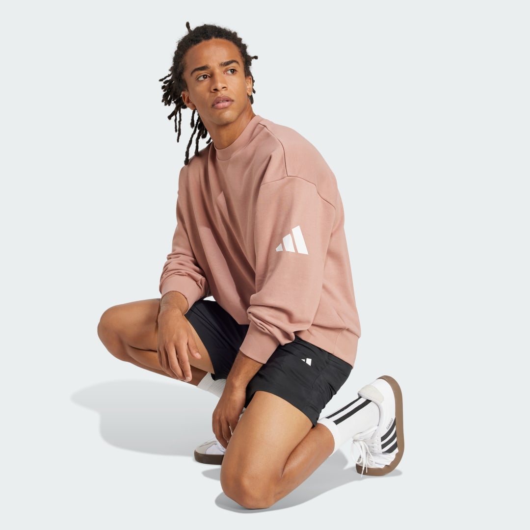 Суитчър adidas Performance Loose Fit Logo Sweatshirt Розово | JF3579, 1