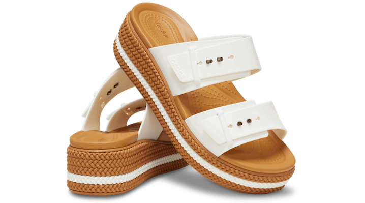 Кецове и обувки Crocs Brooklyn Woven Buckle Sandals Бяло | 209978-0WV, 1