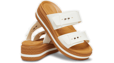 Кецове и обувки Crocs Brooklyn Woven Buckle Sandals Бяло | 209978-0WV, 1