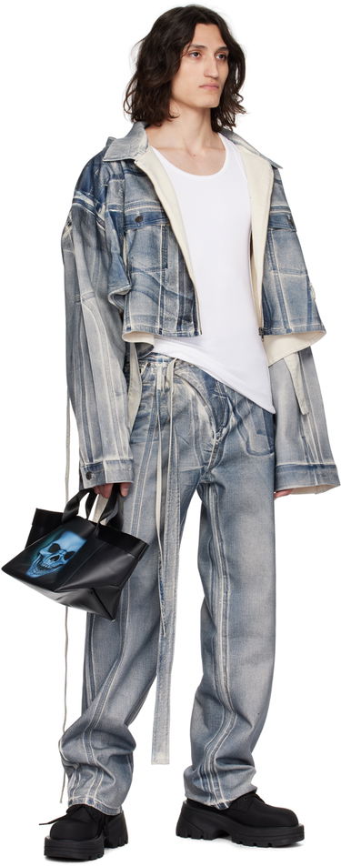 Голяма пазарска чанта Ottolinger Ottolinger Mini Skull-Print Shopper Tote Черно | 2701603, 3