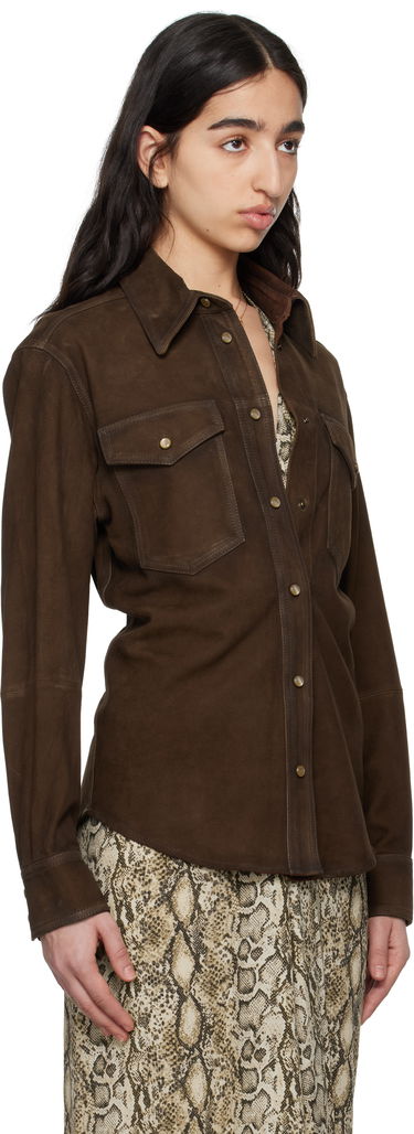 Риза ISABEL MARANT Isabel Marant Danisia Suede Shirt Кафяво | CH0231FA-C2B03I, 1
