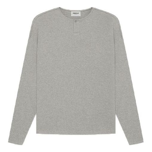 Пуловер Fear of God Essentials Thermal Henley Long Sleeve Shirt Сиво | FOG-SS21-620
