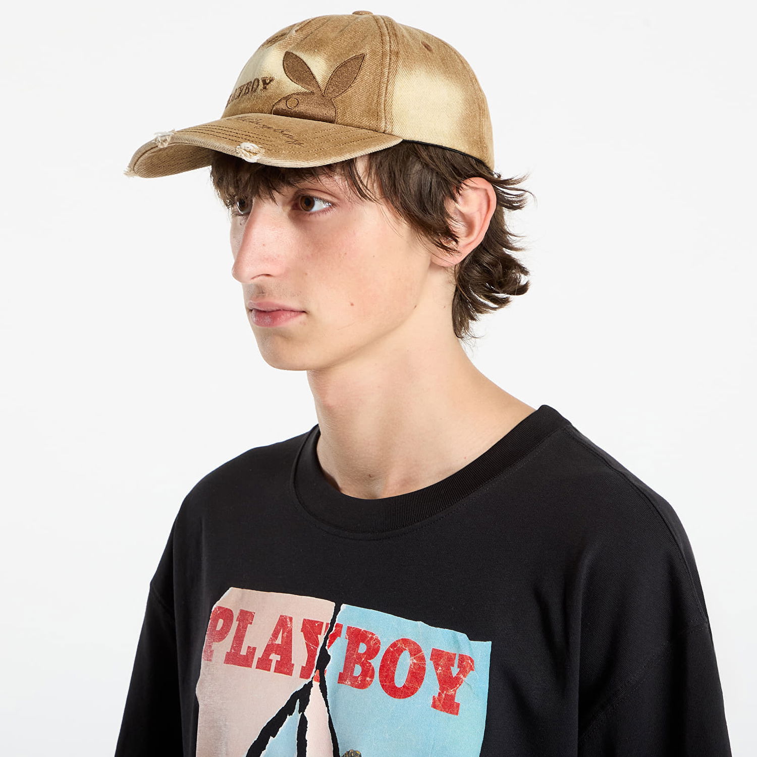 Шапка с козирка Footshop Playboy x FTSHP Denim Dadcap Orche Бежово | FTSHP_536, 1