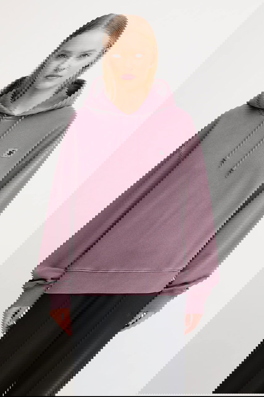 Суитчър Carhartt WIP Plain Cotton Hooded Nelson Sweatshirt Лилаво | I032741.33IGD, 0