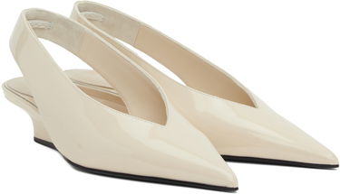 Кецове и обувки TOTEME 'The Wedge-Heel' Slingback Pumps Бежово | 244-WAS0165-LE0091, 3