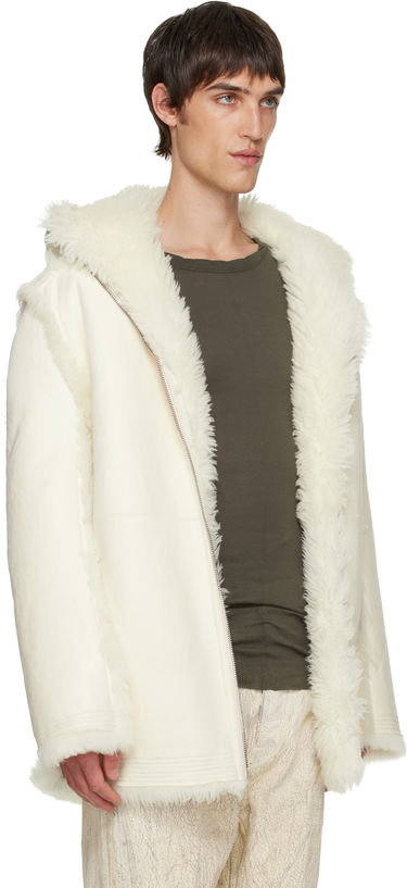 Палта Rick Owens Mac Cropped Reversible Shearling Coat Бяло | RU02E1769 LSHAR, 1