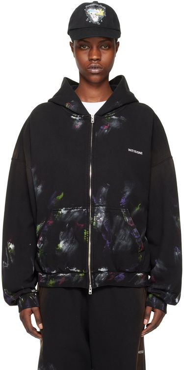 Суитчър We11done Painted Zip-Up Hoodie Черно | WD-TJ0-24-777-U-BK, 0