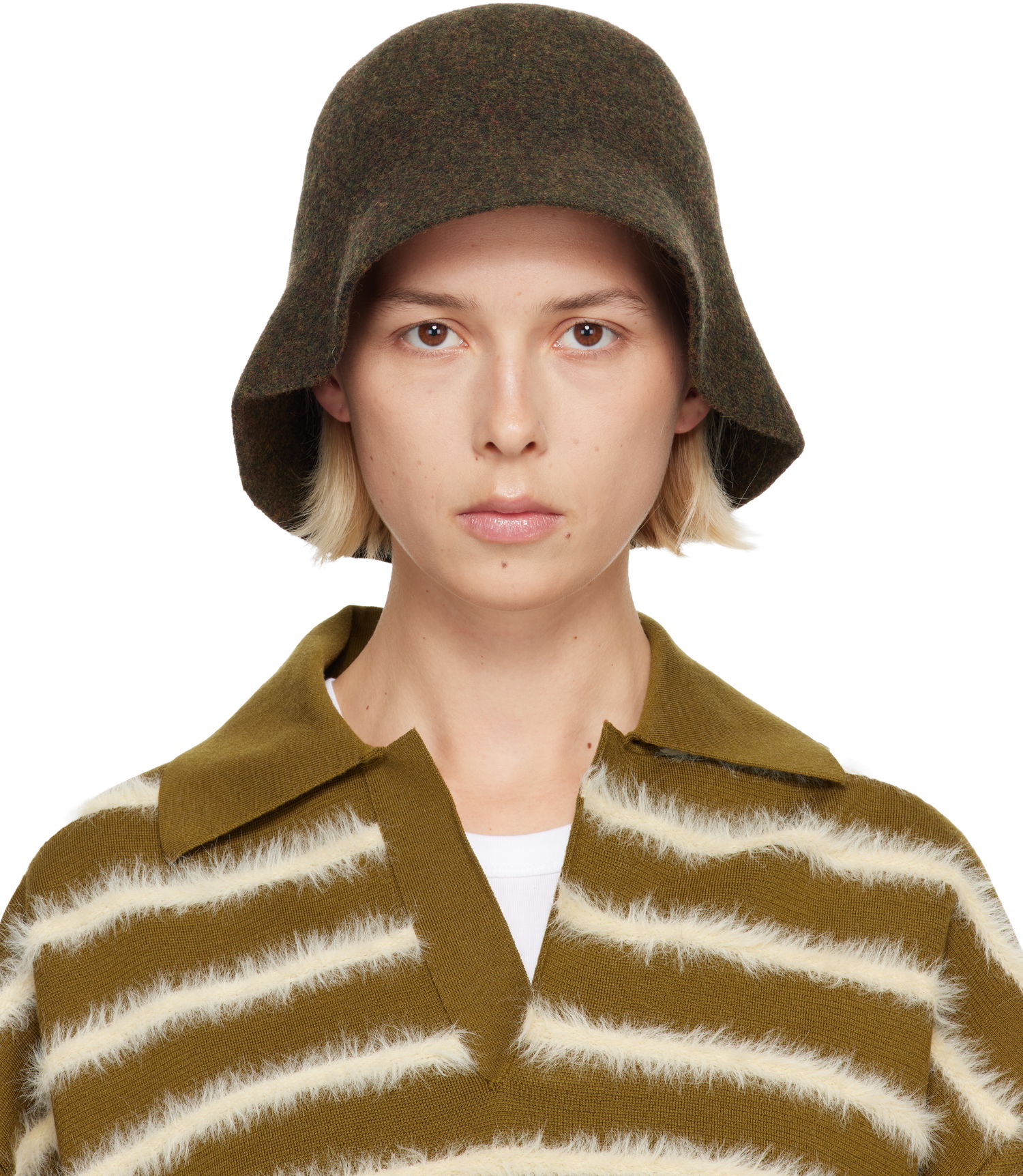 Шапка A.P.C. Felted Cloche Bucket Hat Зелено | WOASQ-M24111, 0