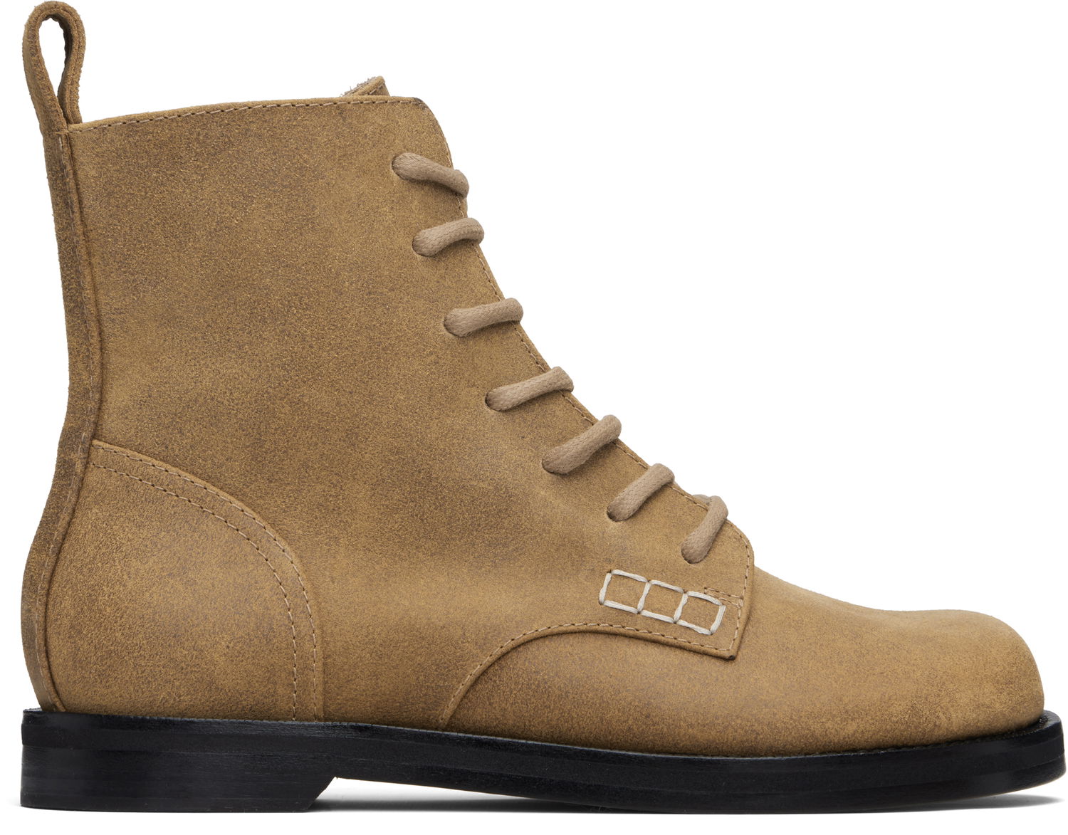 Кецове и обувки JW Anderson JW Anderson Suede Lace-Up Ankle Boots with Contrast Stitching Бежово | BT0107-LA0319, 0