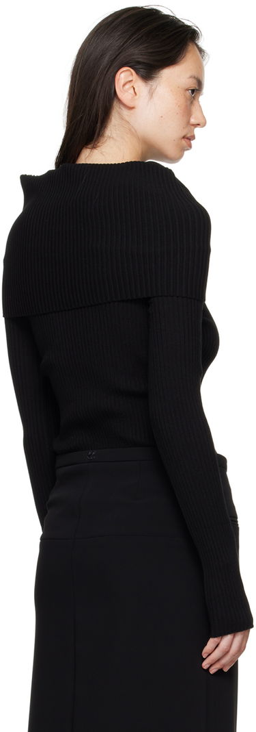 Пуловер Courrèges Courrèges Women's Fitted Off Shoulder Sweater Черно | 324MPU189FI0001, 2